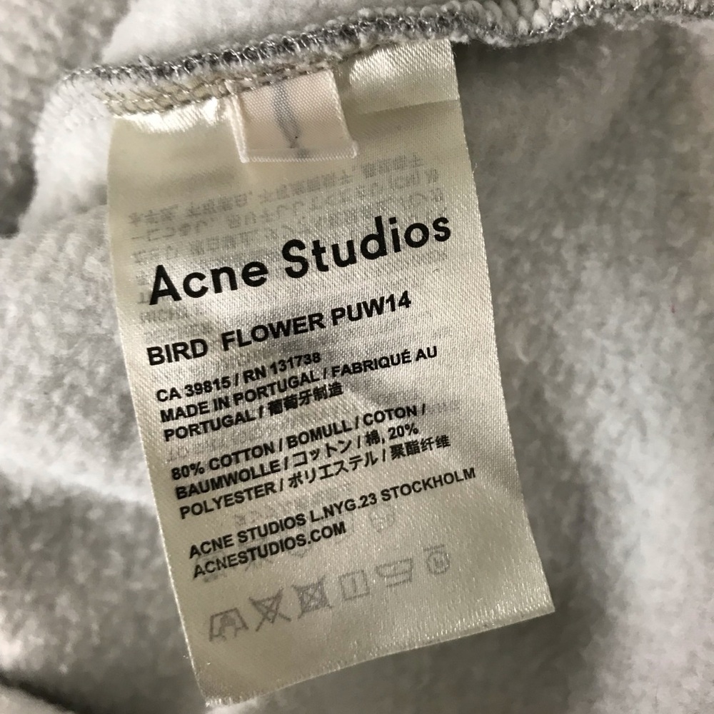 Acne Studios Gray Bird Flower Print Sweatshirt - Picture 8 of 8